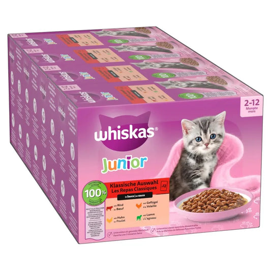 Ekonomipack: 2 paket Whiskas Junior portionspåse 48 x 85 g (Originalpris 478 kr)