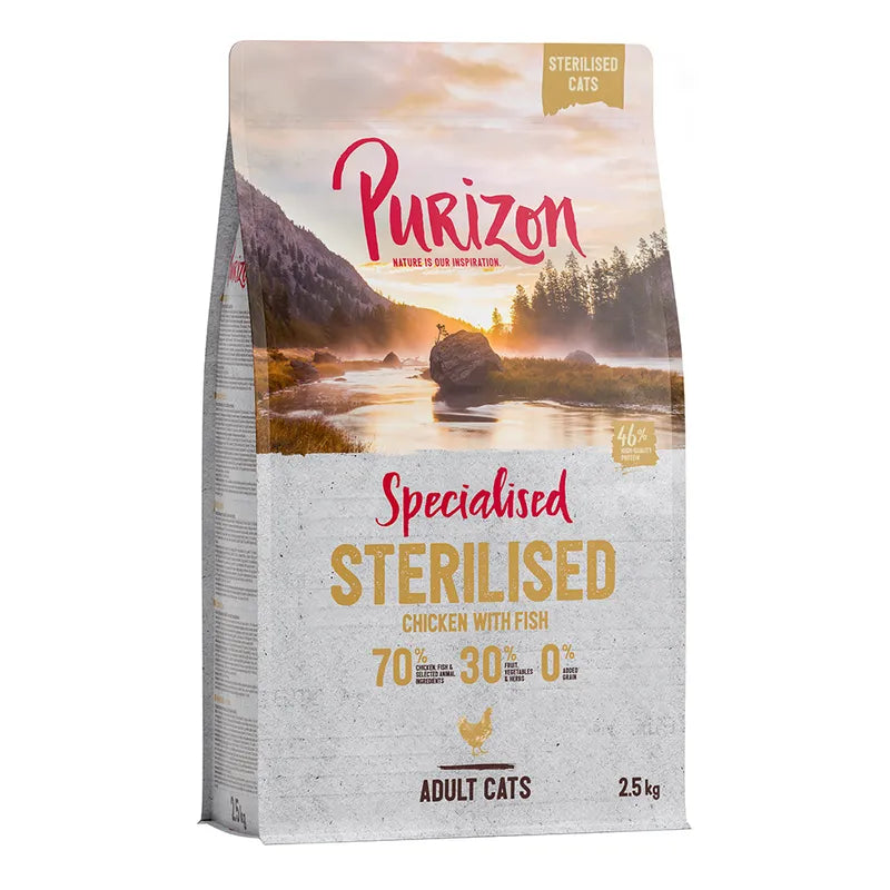 Purizon Sterilised Adult Chicken & Fish - Grainfree  2,5 kg (Originalpris 349 kr)